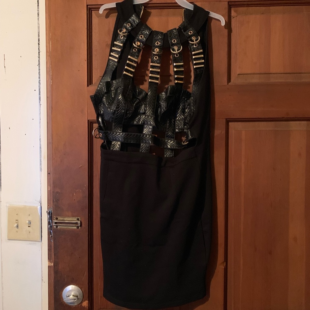 Strappy black dress